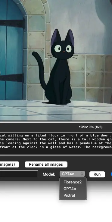 Captioner program screenshot