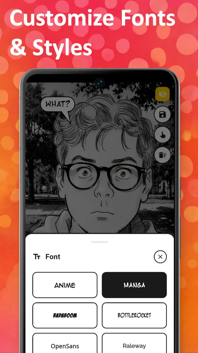 Final comic panel with added bubbles showing complete comic strip creation