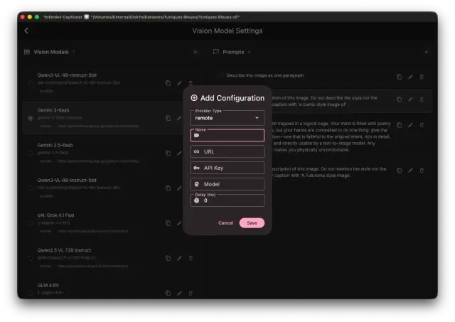 Batch operations interface for search and replace across multiple image captions with category filtering
