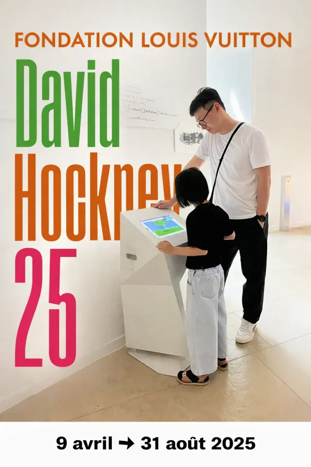 Hockney Me iPad drawing app interface showing David Hockney artwork recreation tools with colorful palette and AI assistance options