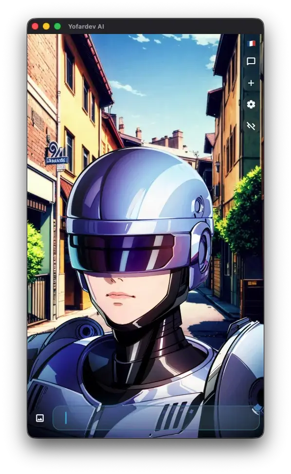 Image analysis feature with AI assistant describing and discussing uploaded images